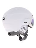 Miniatuur Alpina, Alto Q-Lite skihelm met vizier unisex White Matt (Blue Revo Mirror) wit 