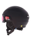 Miniatuur Alpina, ORO QV Mips skihelm met vizier unisex Black Matt zwart 