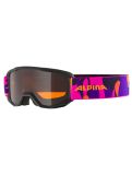 Miniatuur Alpina, Scarabeo Jr. skibril kinderen Black-Pink Matt roze, zwart 