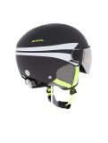 Miniatuur Alpina, Zupo Visor Q-Lite skihelm met vizier kinderen Charcoal-Neon Matt grijs 