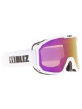 Miniatuur Bliz, Rave skibril unisex Matte White - Brown w Pink Multi wit 