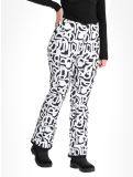 Miniatuur Dare2b, Upshill softshell skibroek dames Black and White Graffiti Print wit, zwart 