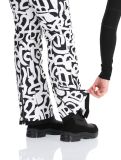 Miniatuur Dare2b, Upshill softshell skibroek dames Black and White Graffiti Print wit, zwart 