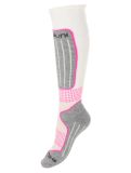 Miniatuur Deluni, Gaia 3 pair skisokken 3 paar unisex White With Lila Stripes wit 