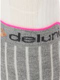 Miniatuur Deluni, Gaia 3 pair skisokken 3 paar unisex White With Lila Stripes wit 