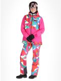 Miniatuur Helly Hansen, W Powchaser 2.0 ski-jas dames JPB AOP multicolor, roze 