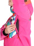 Miniatuur Helly Hansen, W Powchaser 2.0 ski-jas dames JPB AOP multicolor, roze 