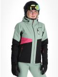 Miniatuur Maier Sports, Vidra ski-jas dames Black / Luscious Moss / Pink Flambé groen, roze, zwart 