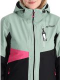 Miniatuur Maier Sports, Vidra ski-jas dames Black / Luscious Moss / Pink Flambé groen, roze, zwart 