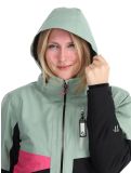 Miniatuur Maier Sports, Vidra ski-jas dames Black / Luscious Moss / Pink Flambé groen, roze, zwart 