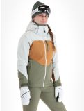 Miniatuur O'Neill, Carbonite ski-jas dames London Fog Colour Block bruin, groen, wit 