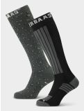 Miniatuur Poederbaas, Ski Socks 2-pack skisokken unisex Panther Black zwart 