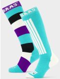 Miniatuur Poederbaas, Striped Ski Socks 2-pack skisokken 2-pack unisex Mint groen 