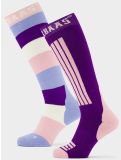 Miniatuur Poederbaas, Striped Ski Socks 2-pack skisokken 2-pack unisex Purple Pink roze 