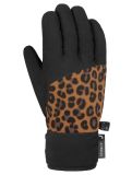 Miniatuur Reusch, Beatrix R-TEX® XT skihandschoenen kinderen Black / Brown Leopard bruin, zwart 