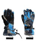 Miniatuur Spyder, Overweb skihandschoenen kinderen Camouflage Aether Blue blauw 