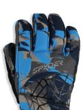 Miniatuur Spyder, Overweb skihandschoenen kinderen Camouflage Aether Blue blauw 