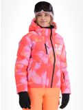 Miniatuur Superdry, Hooded Ski Boxy Puffer ski-jas dames Brush Camo Coral roze 