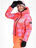 Miniatuur Superdry, Hooded Ski Boxy Puffer ski-jas dames Brush Camo Coral roze 