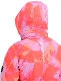 Miniatuur Superdry, Hooded Ski Boxy Puffer ski-jas dames Brush Camo Coral roze 