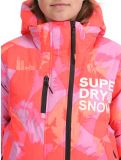 Miniatuur Superdry, Hooded Ski Boxy Puffer ski-jas dames Brush Camo Coral roze 