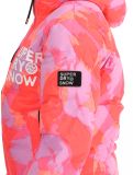 Miniatuur Superdry, Hooded Ski Boxy Puffer ski-jas dames Brush Camo Coral roze 