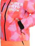 Miniatuur Superdry, Hooded Ski Boxy Puffer ski-jas dames Brush Camo Coral roze 