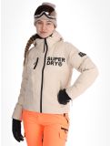 Miniatuur Superdry, Hooded Ski Boxy Puffer ski-jas dames Off Grey grijs 