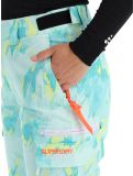 Miniatuur Superdry, Ski Ultimate Rescue skibroek dames Abstract Teal Lime groen 