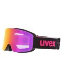 Miniatuur Uvex, Pwdr FM skibril kinderen Black Matt / Mirror Pink roze, zwart 