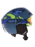 Miniatuur Uvex, Viti Set + Speedy Pro skihelm kinderen Blue Puzzle blauw 