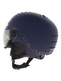 Miniatuur Uvex, Wanted Visor Women Edition skihelm met vizier unisex Polar Sparkle / Mirror Gold blauw 