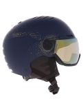 Miniatuur Uvex, Wanted Visor Women Edition skihelm met vizier unisex Polar Sparkle / Mirror Gold blauw 