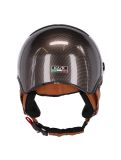 Miniatuur Kask, Elite Pro, skihelm, carbon bruin-goud meekleurend-vizier