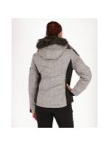 Miniatuur Superdry, Snow Puffer ski-jas, dames, licht grijs grit/ fluro koraal 