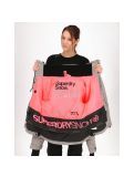 Miniatuur Superdry, Snow Puffer ski-jas, dames, licht grijs grit/ fluro koraal 