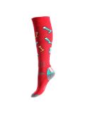 Miniatuur Deluni, Joyride skisokken unisex Socks On Socks Red rood 