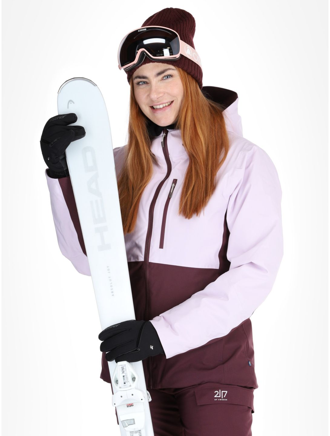 2117 of Sweden, Sala ski-jas dames Dk-Plum paars, roze 