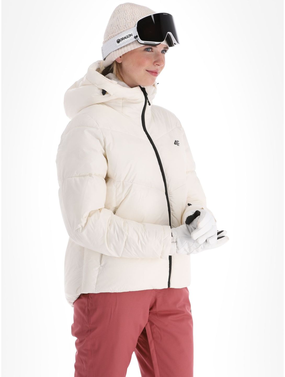 4F, Down Jacket  F277 donsjas dames Off White wit 