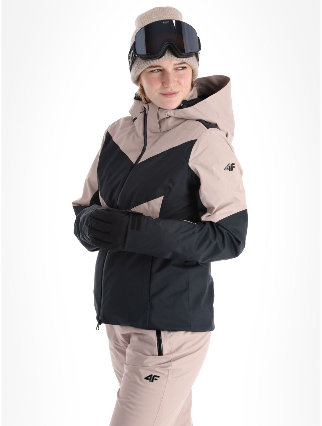 4F, Technical Jacket  F338 ski-jas dames Beige beige, zwart 