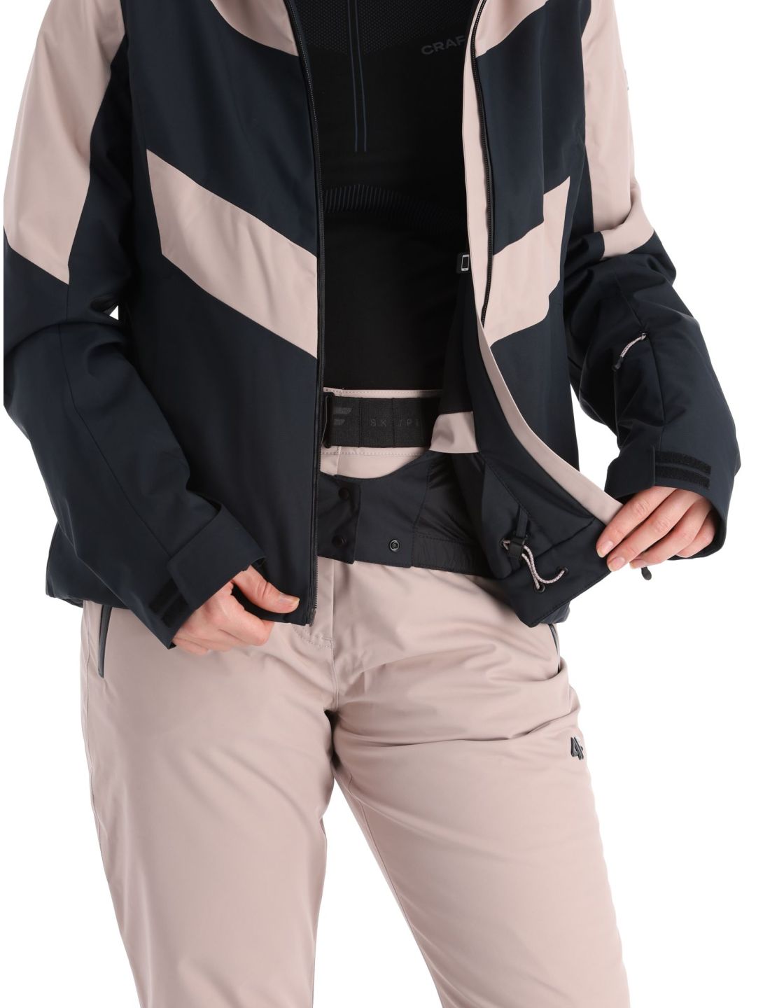 4F, Technical Jacket  F338 ski-jas dames Beige beige, zwart 