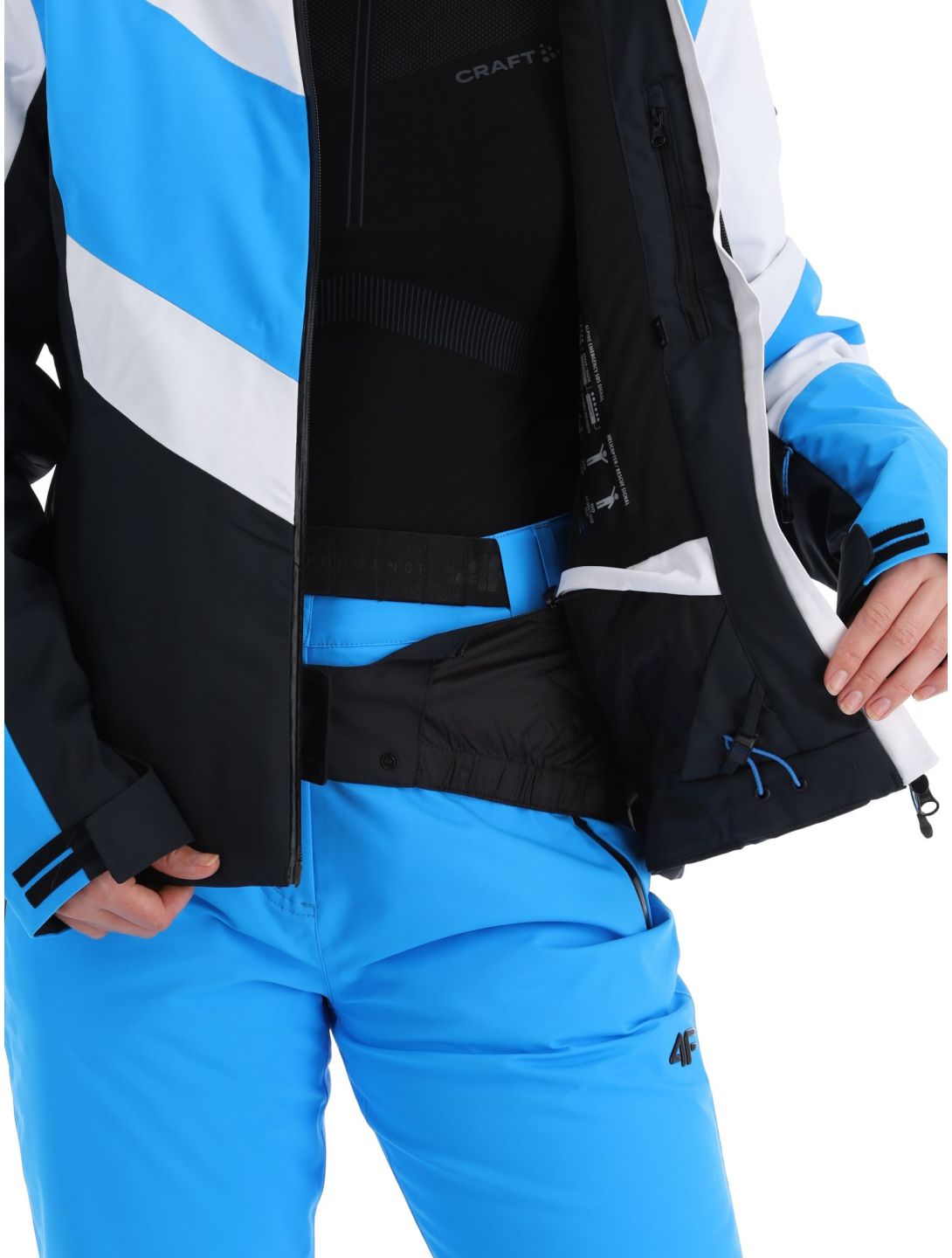 4F, Technical Jacket  F338 ski-jas dames Turquoise Turquoise, wit, zwart 