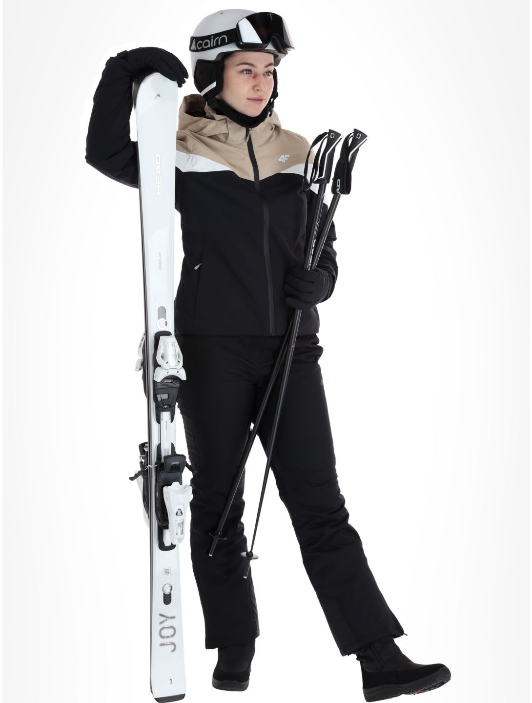 4F, Technical Jacket  F344 ski-jas dames Light Brown bruin, zwart 