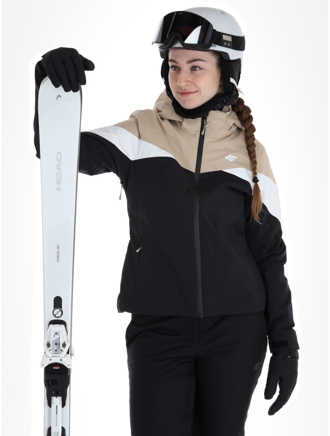 4F, Technical Jacket  F344 ski-jas dames Light Brown bruin, zwart 