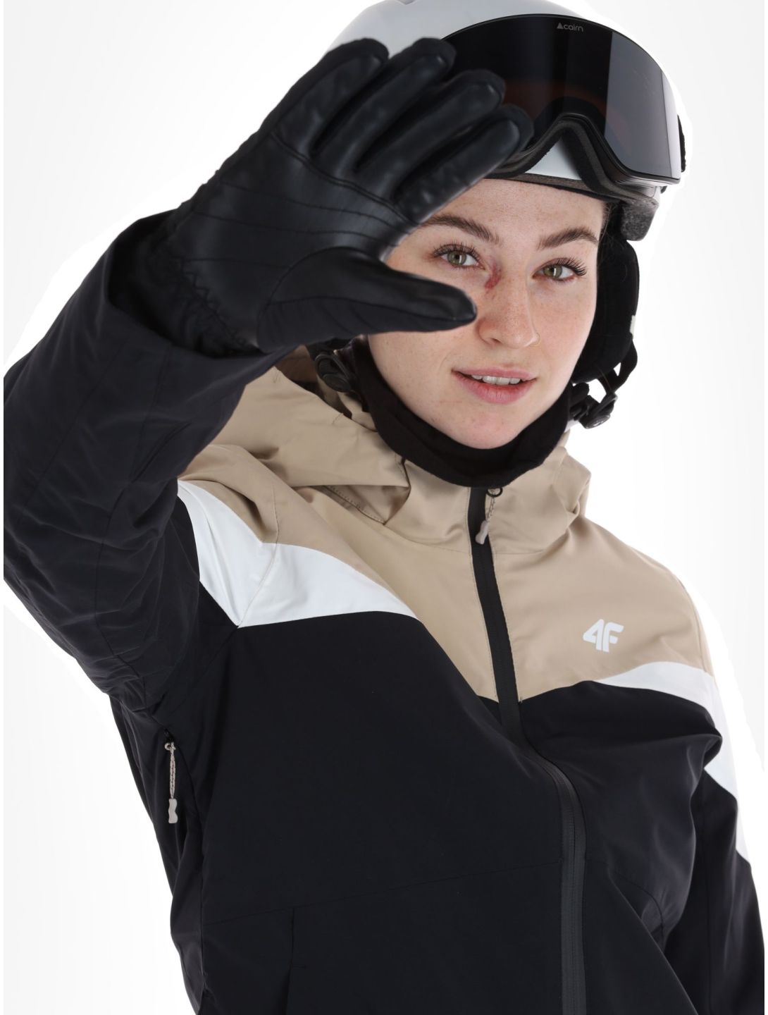 4F, Technical Jacket  F344 ski-jas dames Light Brown bruin, zwart 