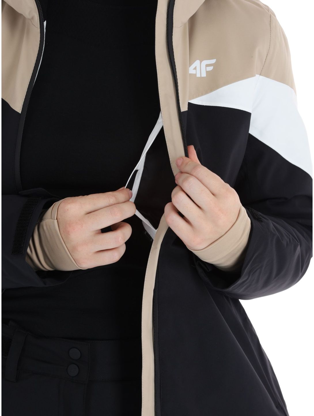 4F, Technical Jacket  F344 ski-jas dames Light Brown bruin, zwart 