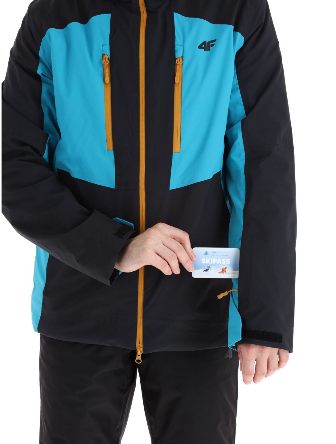 4F, Technical Jacket  M345 ski-jas heren Turquoise Turquoise, zwart 