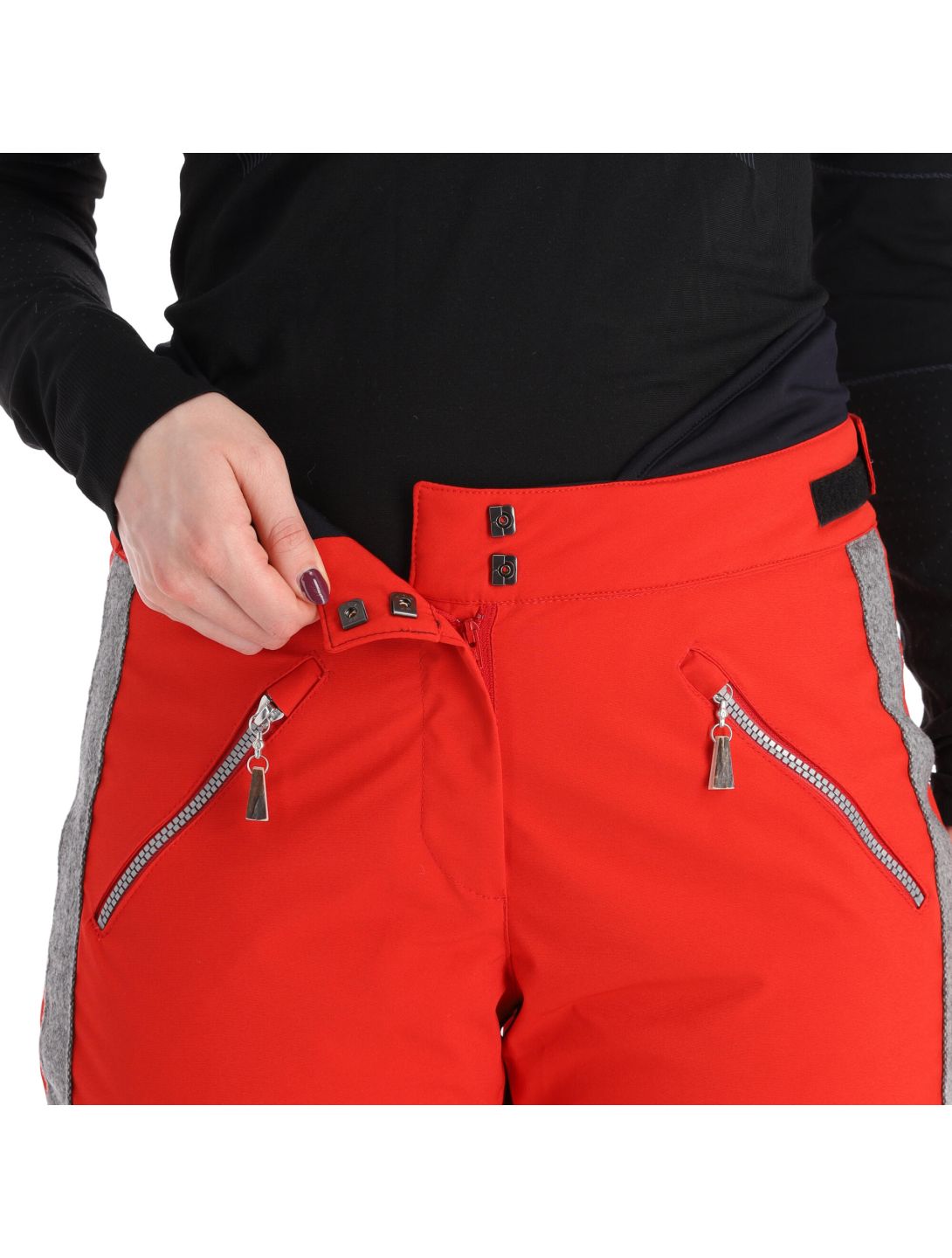 Almgwand, Schusselkopf skibroek dames grijs, rood 