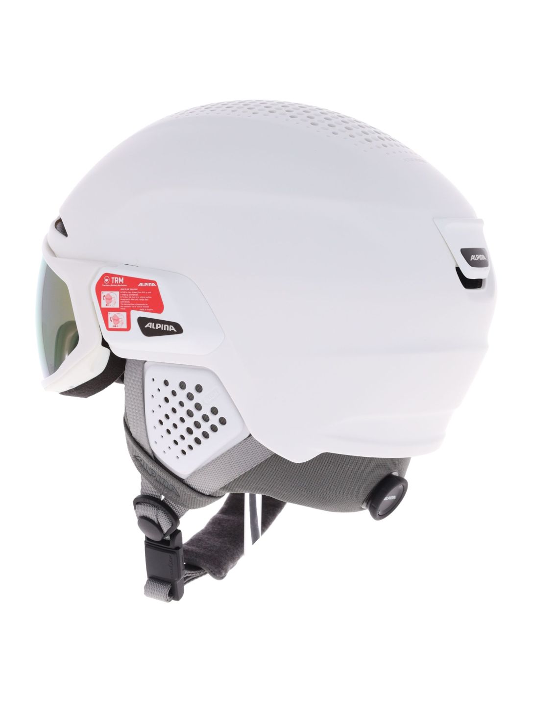 Alpina, Alto Q-Lite skihelm met vizier unisex White Matt (Blue Revo Mirror) wit 