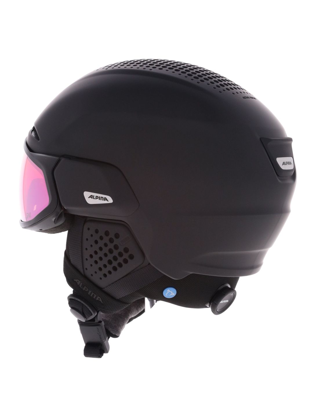 Alpina, Alto QV skihelm met vizier unisex Black Matt zwart 